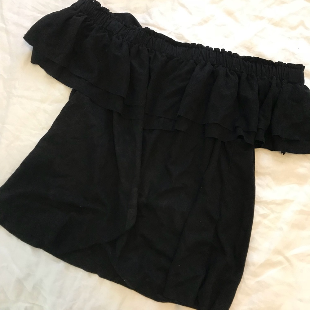 Suede Off The Shoulder Top